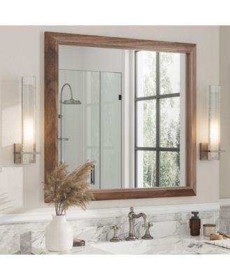 38" x 40" Inch Thick Metal Framed Wall Mirrors for Bedroom, Rectangle Wall-Mounted Mirrors