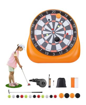 Inflatable Soccer Dart Board, 6+ Ft Giant Kick Darts Game, Includes 4 Kick Balls, 12 Tennis Balls & Air Pump, Fast Setup
