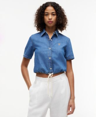 Women's Cotton-Blend Short-Sleeve Shirt