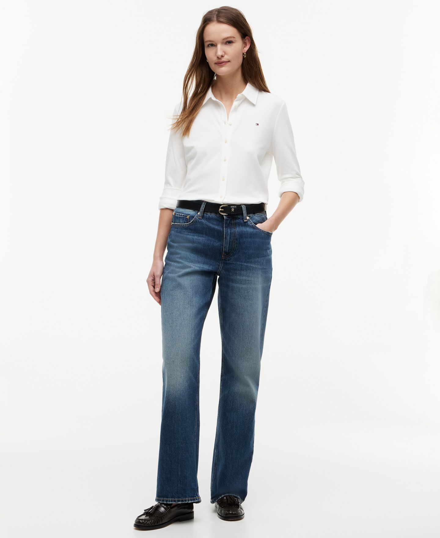 Женские джинсы Tommy Hilfiger Relaxed-Fit Straight-Leg, цвет: Cam Mid — фото 2