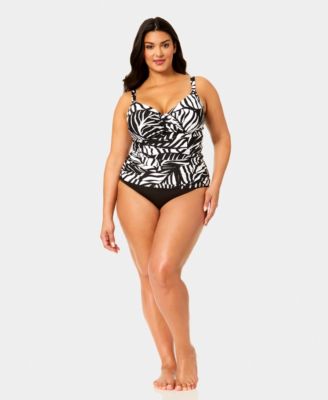 Plus Size Shirred Tankini Top