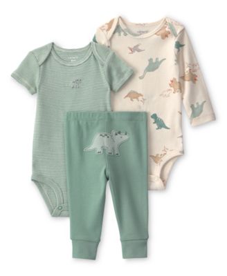Baby Boys' Crewneck Bodysuit and Pants, 3-Piece Set