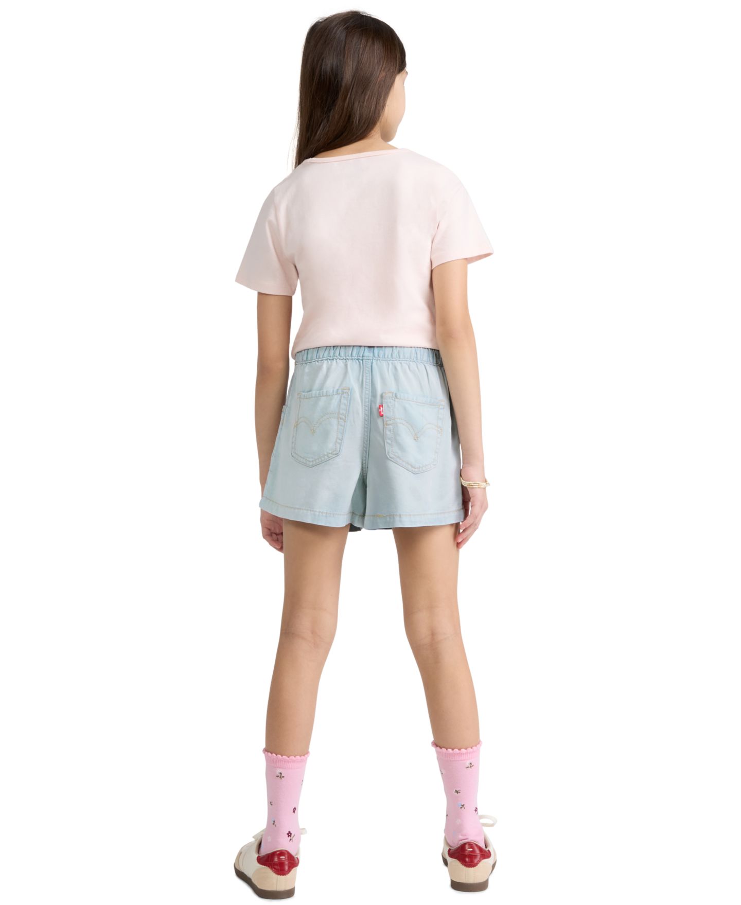 Шорты Levi's Denim Parachute Shorts для девочек, цвет: Light Sugar — фото 5