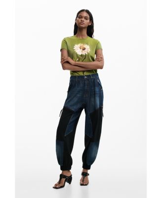 Women's Patchwork denim trousers