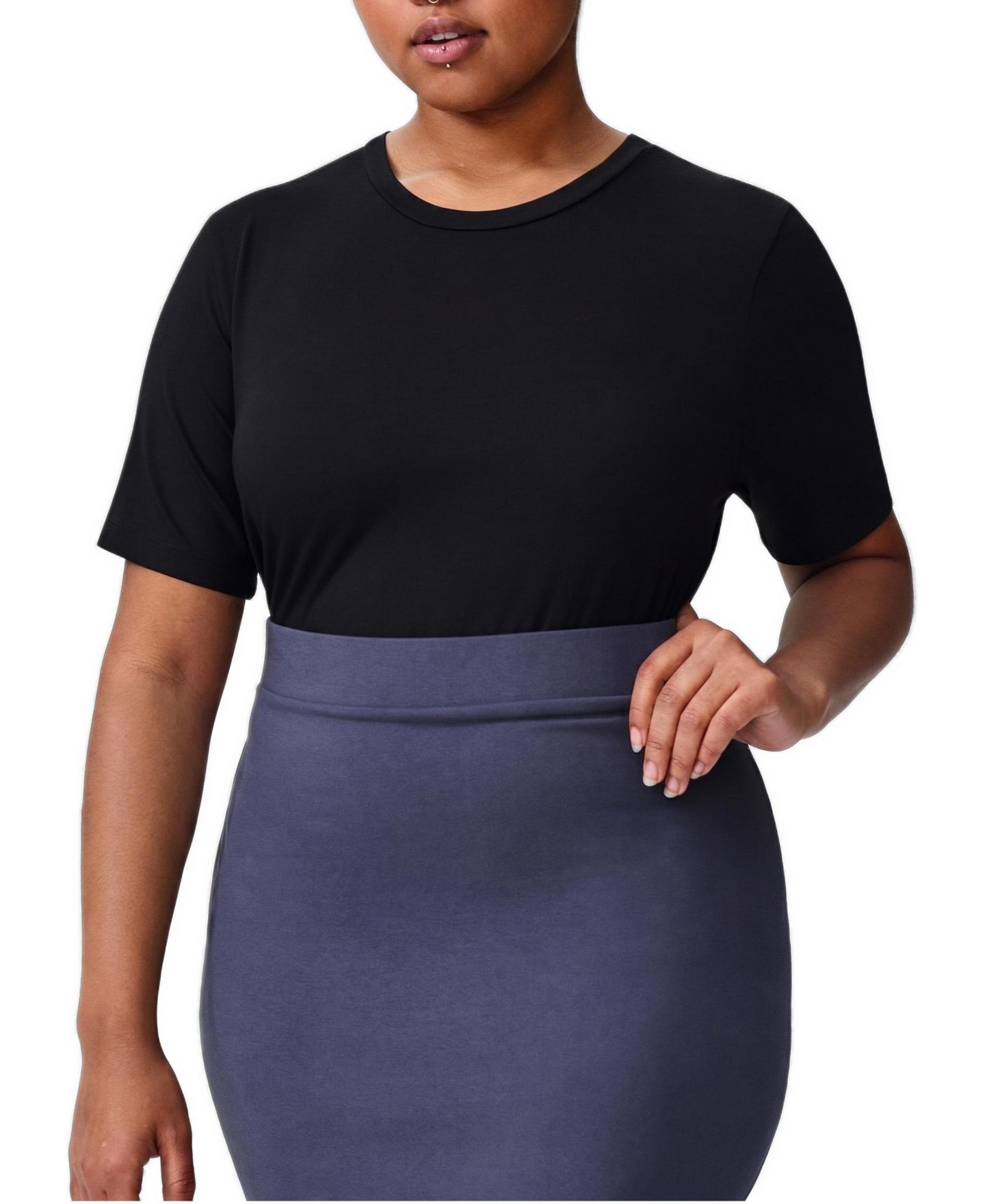 Женская футболка Universal Standard Plus Size Signature Tee Rex, цвет: Чёрный — фото 3