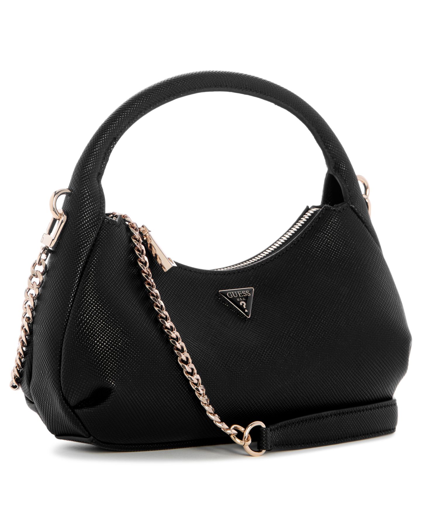Женская сумка GUESS Gilda Small Top Handle Hobo Handbag, цвет: Чёрный — фото 3