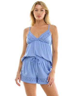 Women's V-Neck Cami Top and Shorts, 2-Piece Set