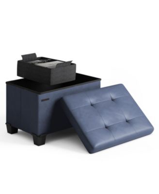 16 Inches  Ottoman Storage Bench with Storage Bins - Leatherette or Fabric Finish