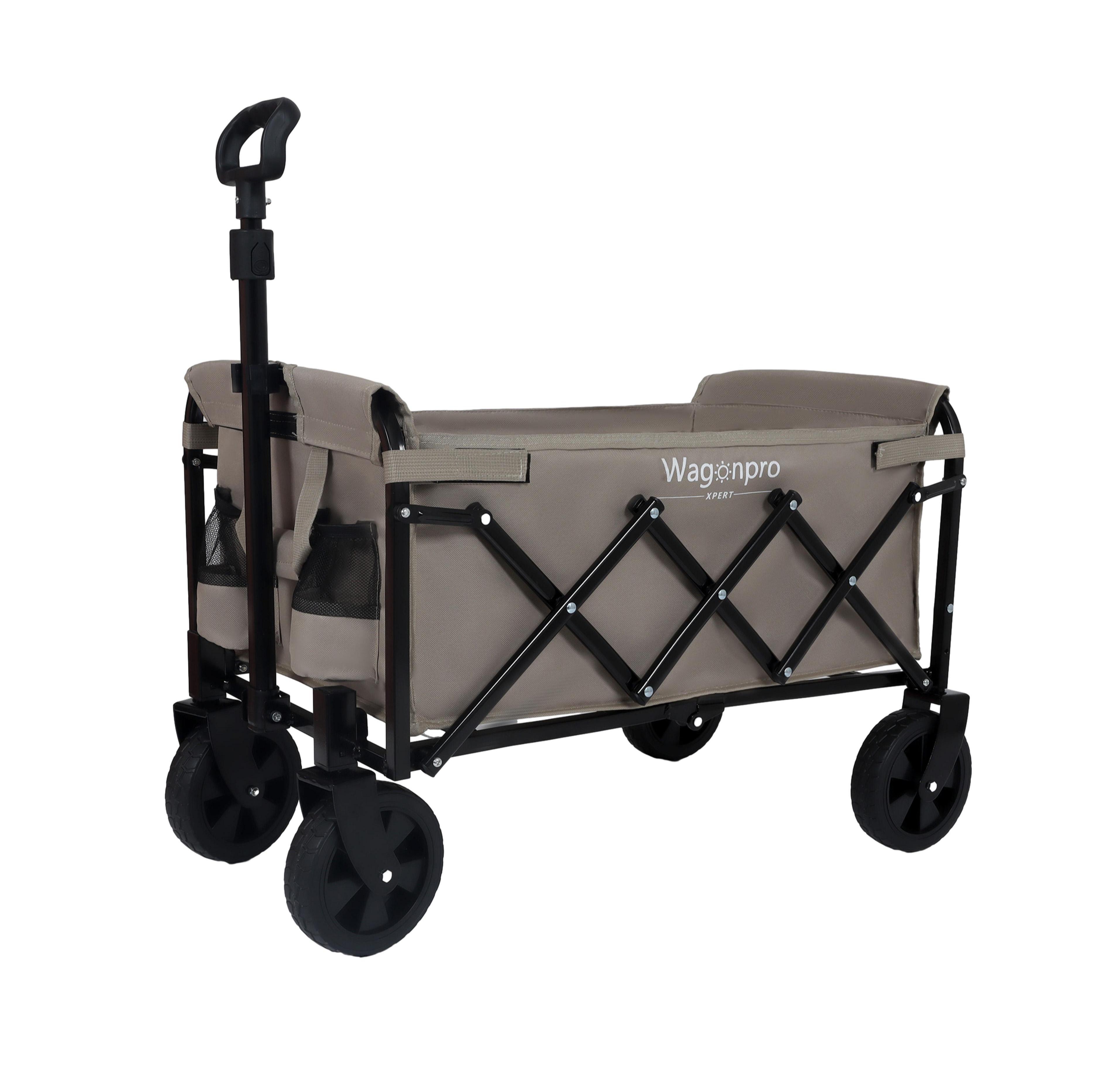 Mondawe Expandable Dual-Layer Storage Wagon Utility Carts w/ 225LBS Capacity, 360degree(s) All-Terrain Wheels