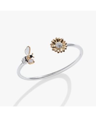 Alex and Ani Sunflower and Bee Flex Cuff - Silver