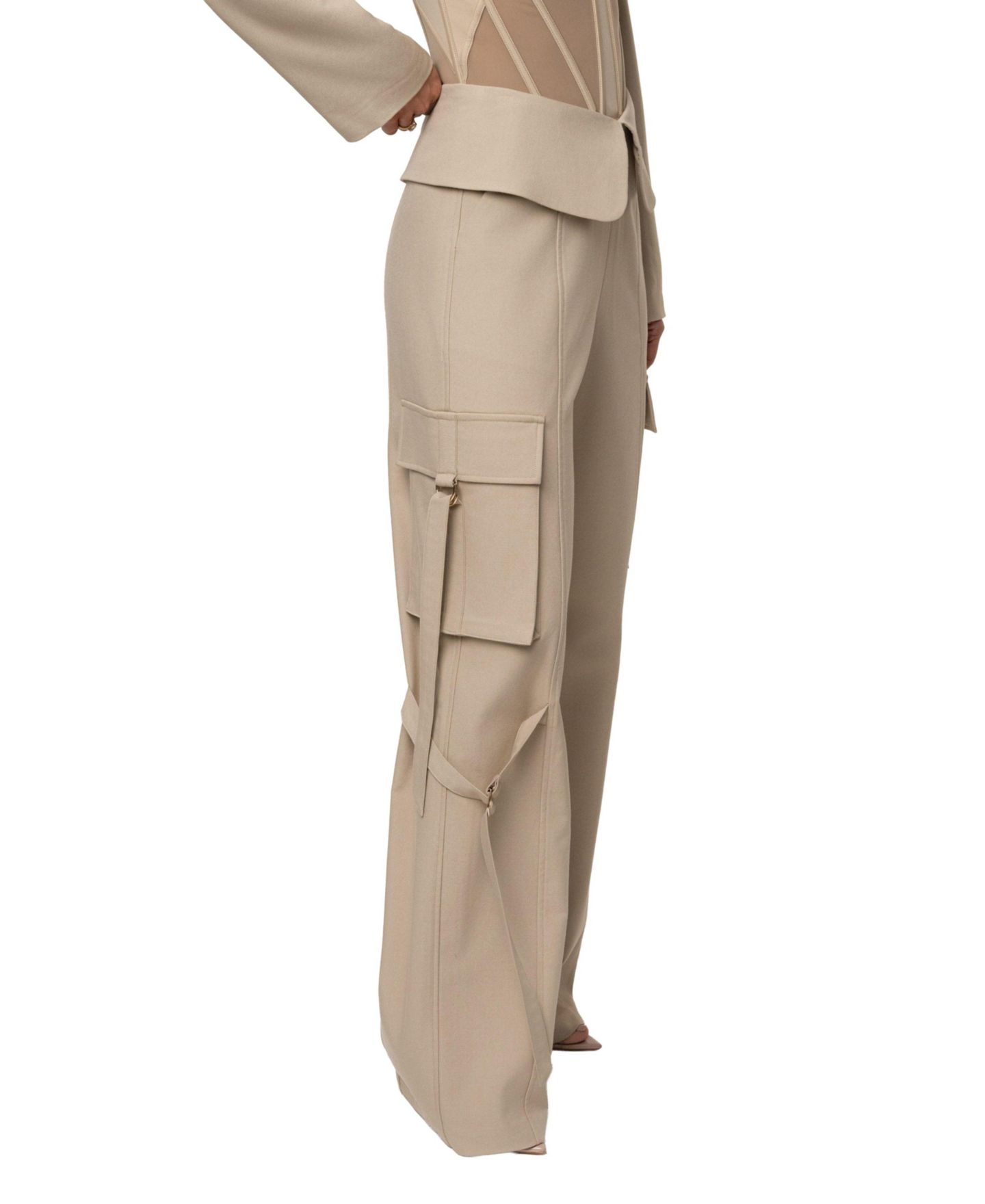 Женские брюки JLUXLABEL Downtown Cargo Pant, цвет: Серо-бежевый — фото 4