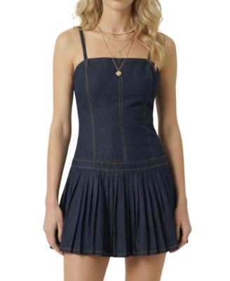 Women's Ayesha Fitted Spaghetti Strap Pleated Mini Dress
