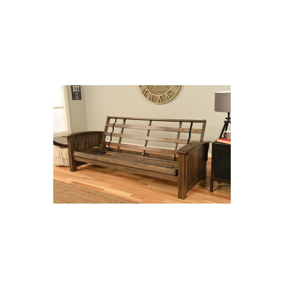 Kodiak Furniture Washington Frame-Rustic Walnut Finish-Canton Black Mattress