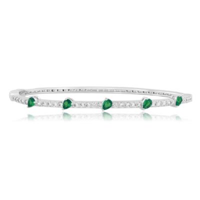 Radiant Pear-shaped and Round Cubic Zirconia Bangle