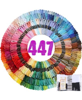 447pieces Embroidery Floss Rainbow Thread Cross Crafting Strings Bulk