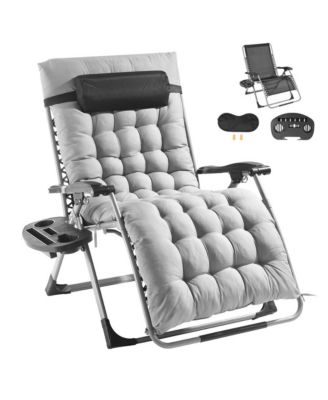 33 inch Zero Gravity Recliner Lounge Chair with Headrest Footrest and Cup Holder