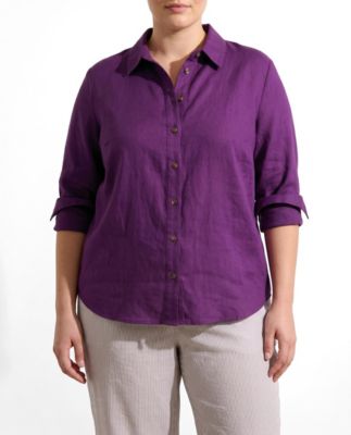 Plus Size Dawn Linen Hi Low Tunic