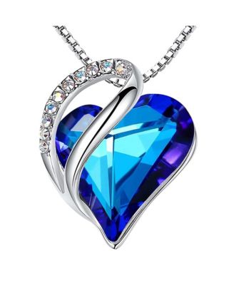 Gnuadz Infinity Heart Birthstone Necklace Mom Gift - September rainbow sapphire 100$