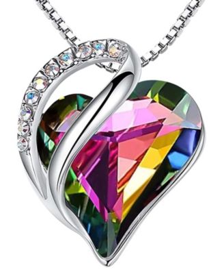 Gnuadz Infinity Heart Birthstone Necklace Mom Gift - Protection rainbow black 100$
