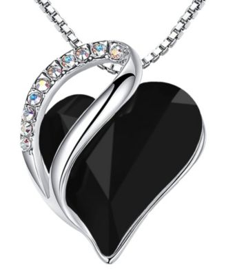 Gnuadz Infinity Heart Birthstone Necklace Mom Gift - Protection jet black