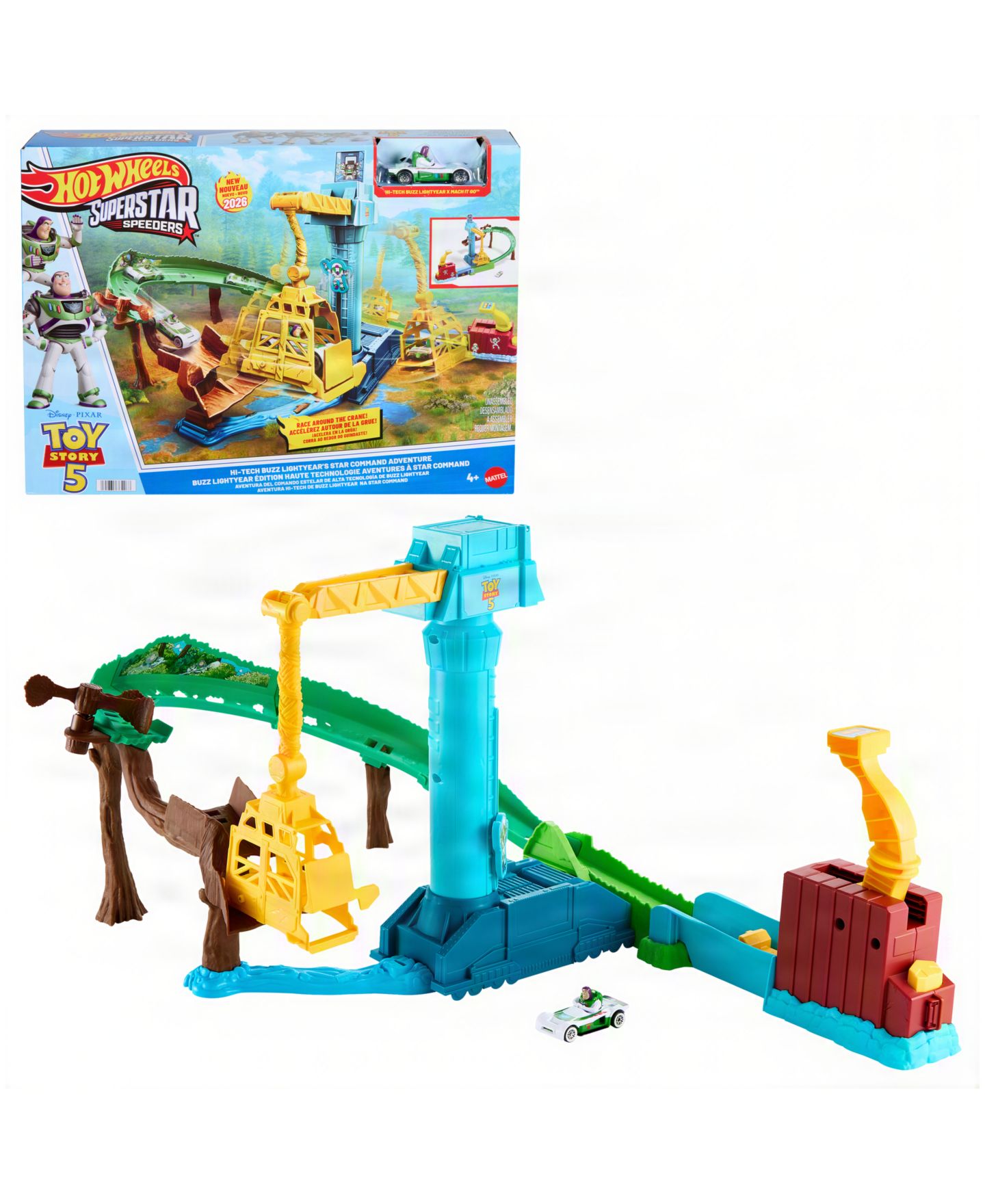 Детские игрушки Hot Wheels Superstar Speeders Hi-Tech Buzz Lightyear's Star Command Adventure Track Set — фото 5