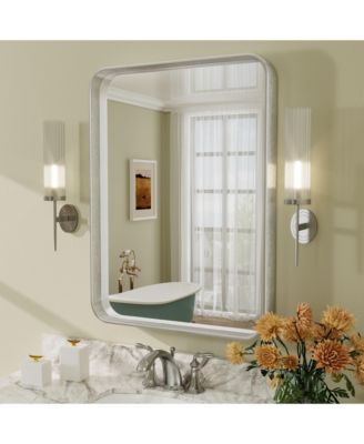 22" x 30" High-Strength Tempered Glass and Aluminum Alloy Framed Wall Decor Bathroom Vanity Mirror
