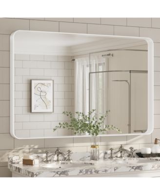 55" x 36" High-Strength Tempered Glass and Aluminum Alloy Framed Wall Decor Bathroom Vanity Mirror
