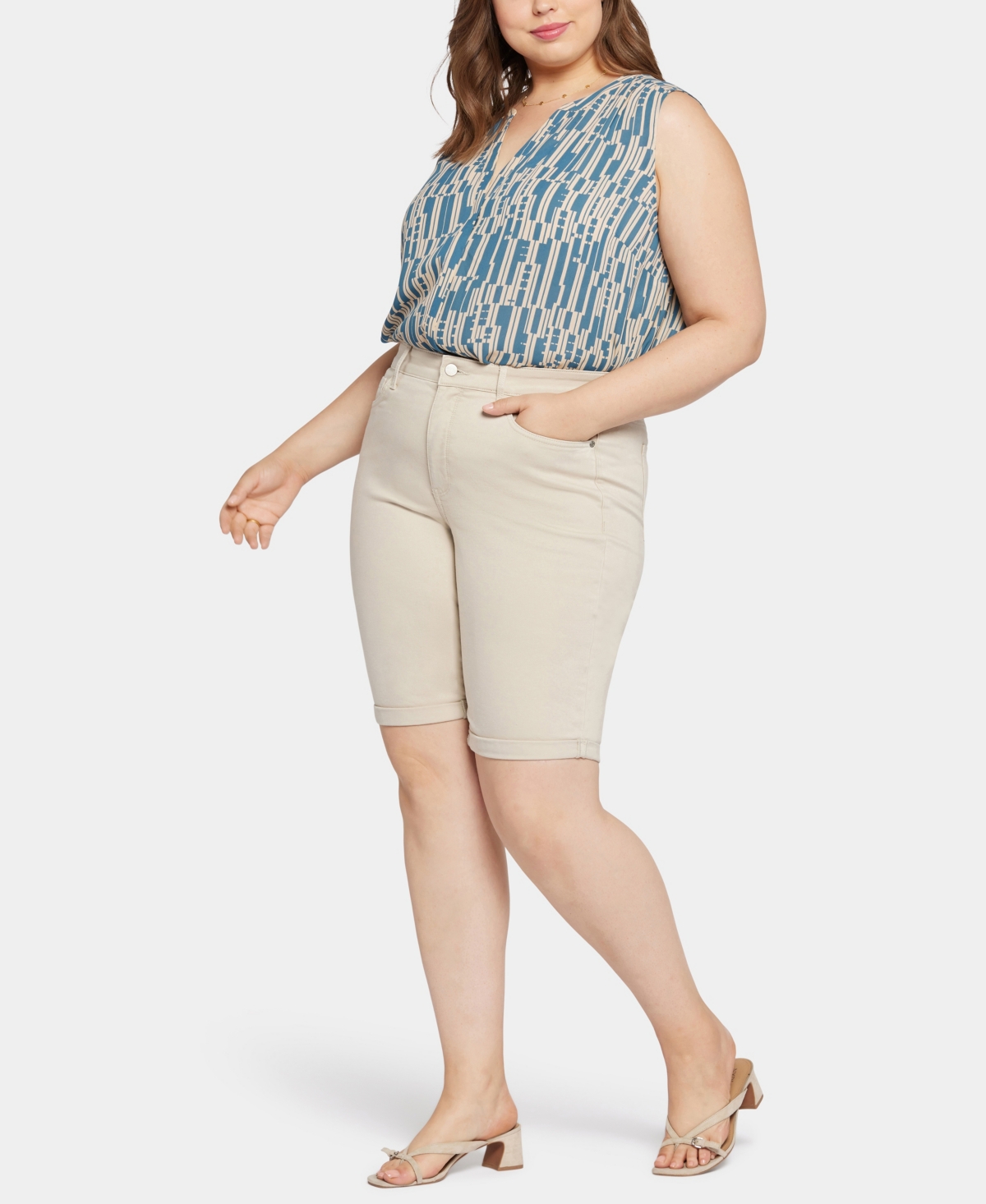 Nydj Plus Briella Roll Cuff Short with Lift Tuck Technology