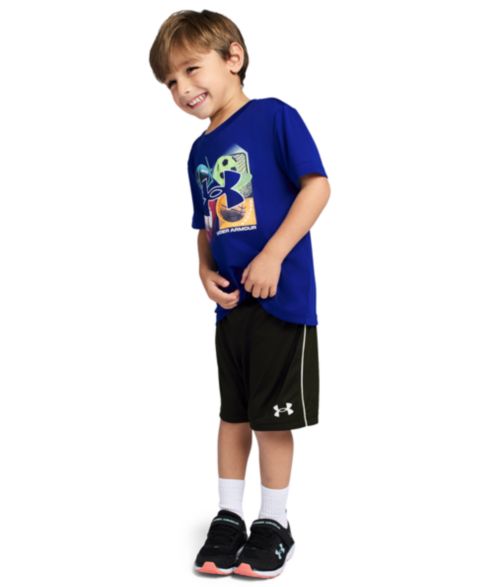 Детский комплект Under Armour Tech 4 Baller: футболка и шорты, 2-7 лет, цвет: Синий / Чёрный