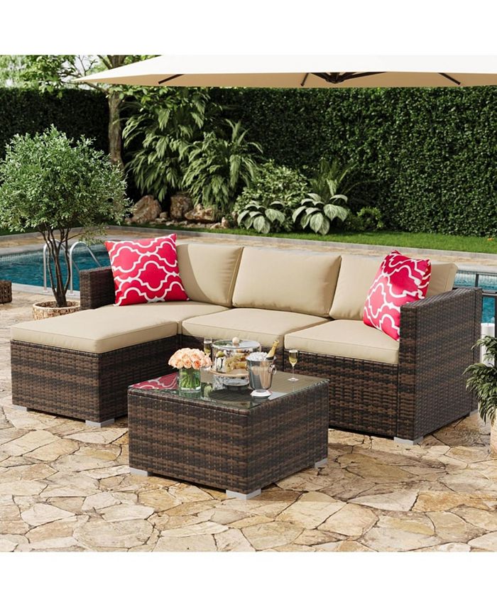 5-Piece GarveeLife Outdoor Convertible Sectional Set