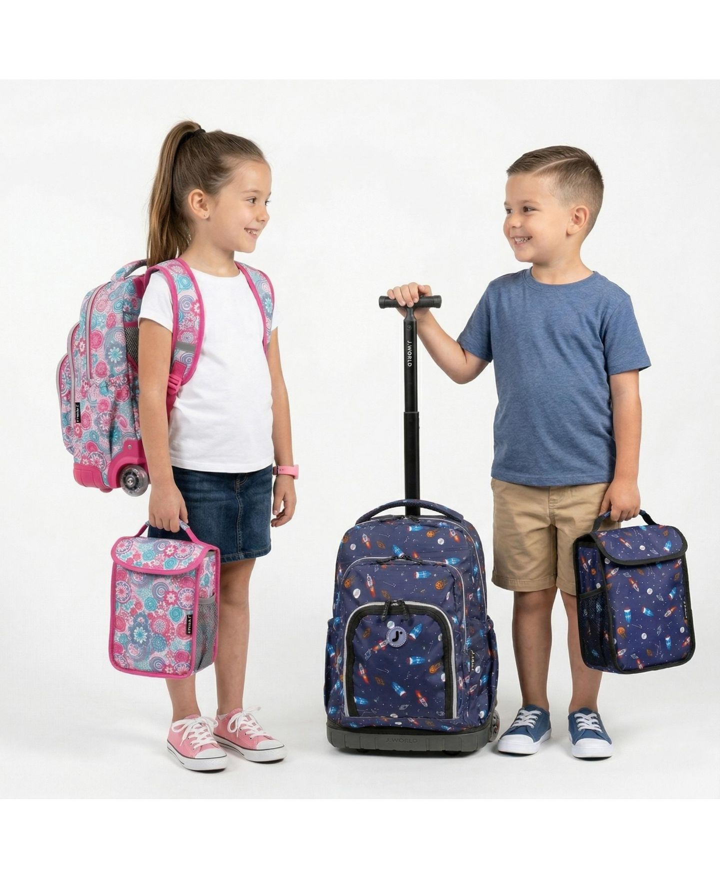 Рюкзак J World Boys Lollipop 16" Rolling with Insulated Lunch Bag, цвет: Облачный — фото 7