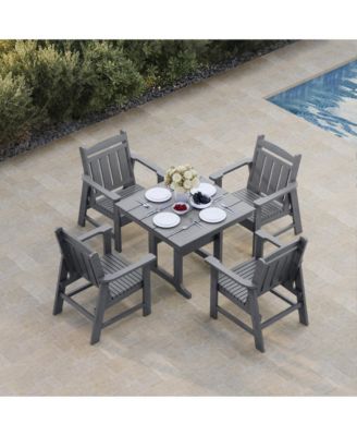 Piece Modern HDPE Weather Resistant Patio Dining Set, Poly Lum