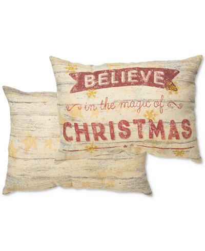 Primitives by Kathy Holiday Believe in the Magic of Christmas Pillow
