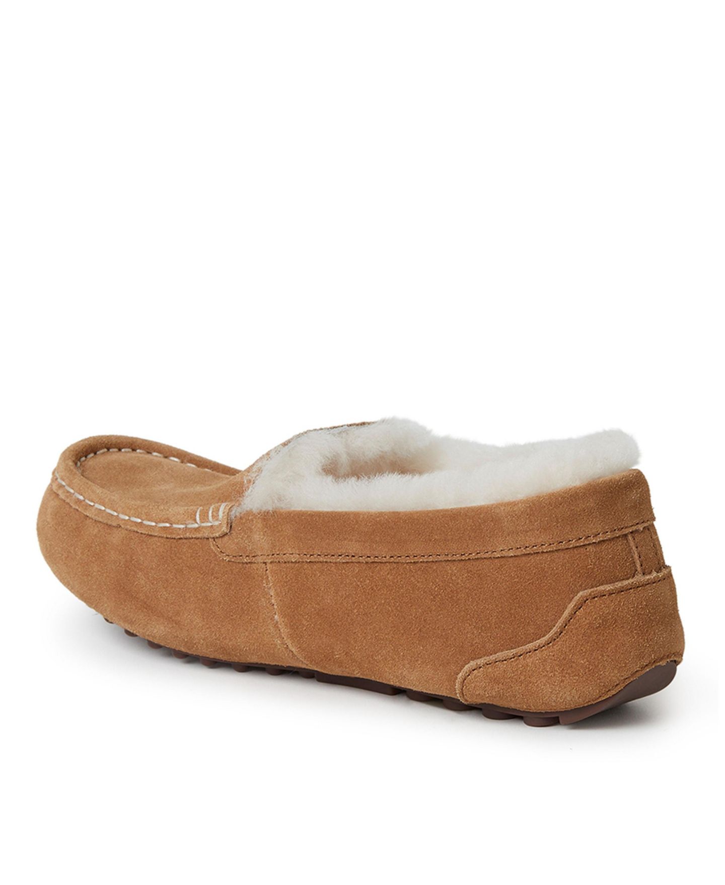 Женские тапочки Fireside by Dearfoams Mel Genuine Shearling Moccasin Slipper, цвет: Каштановый — фото 6