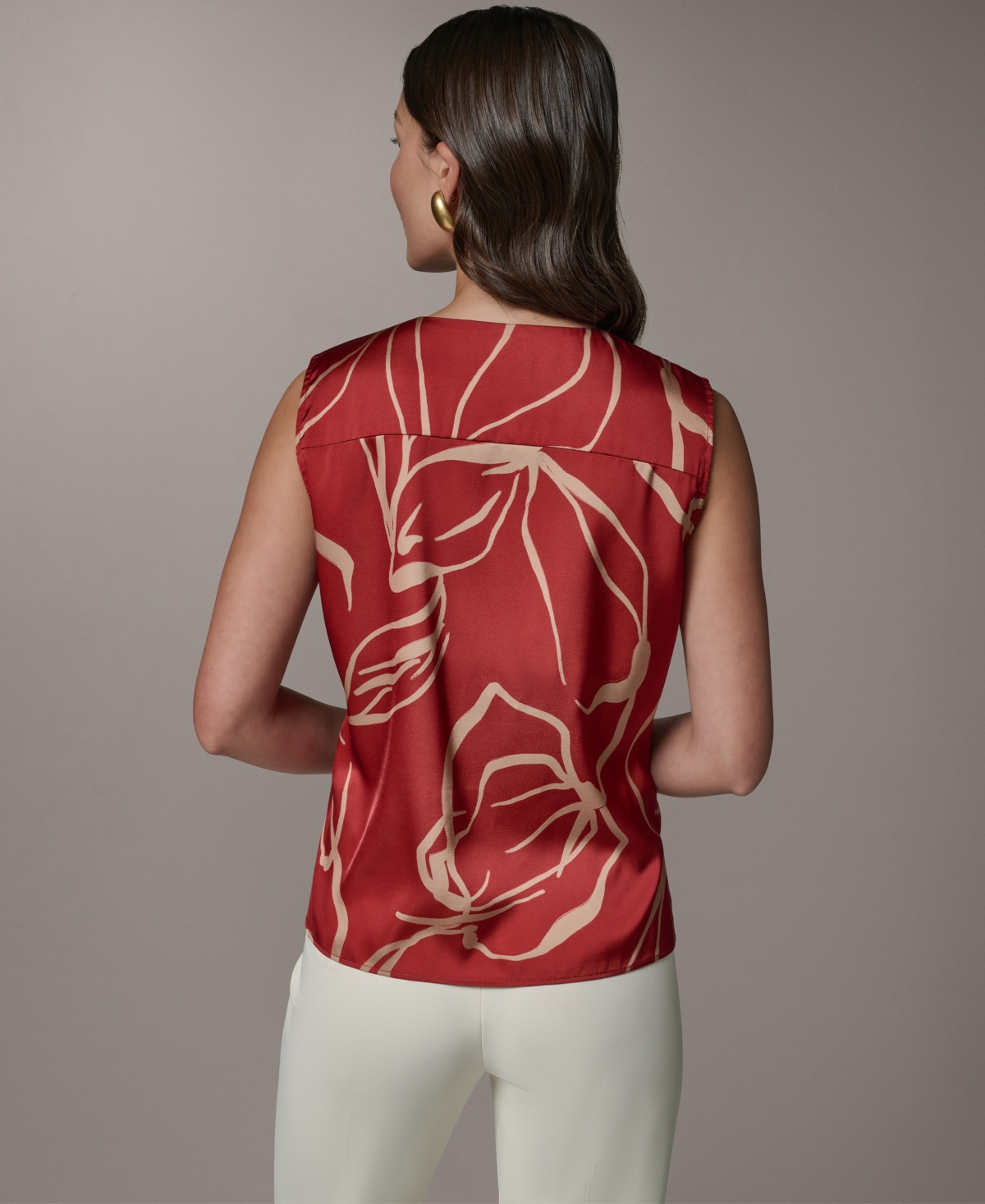 Donna Karan New York Women's Faux Wrap V-Neck Top