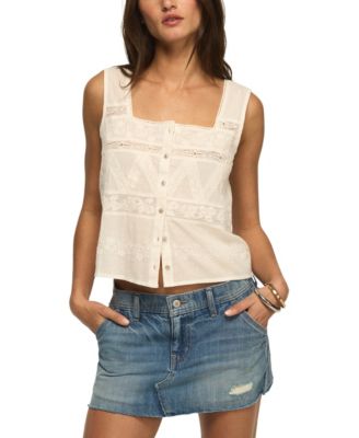 Women's Square Neck Novelty Mix Tank Top