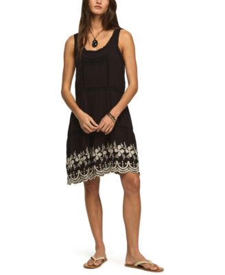 Women's Easy Lace Trim Embroidered Sleeveless Mini Dress