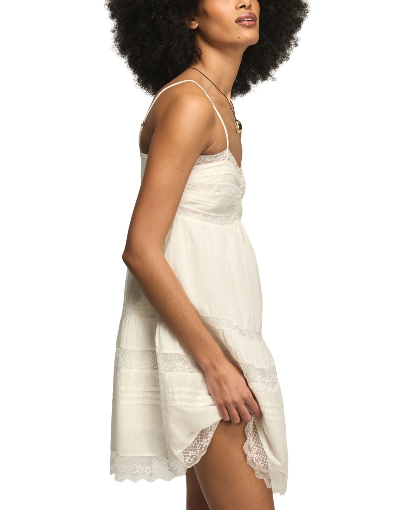 Женское платье Lucky Brand Sleeveless Trim Mix Mini, цвет: Белый — фото 3