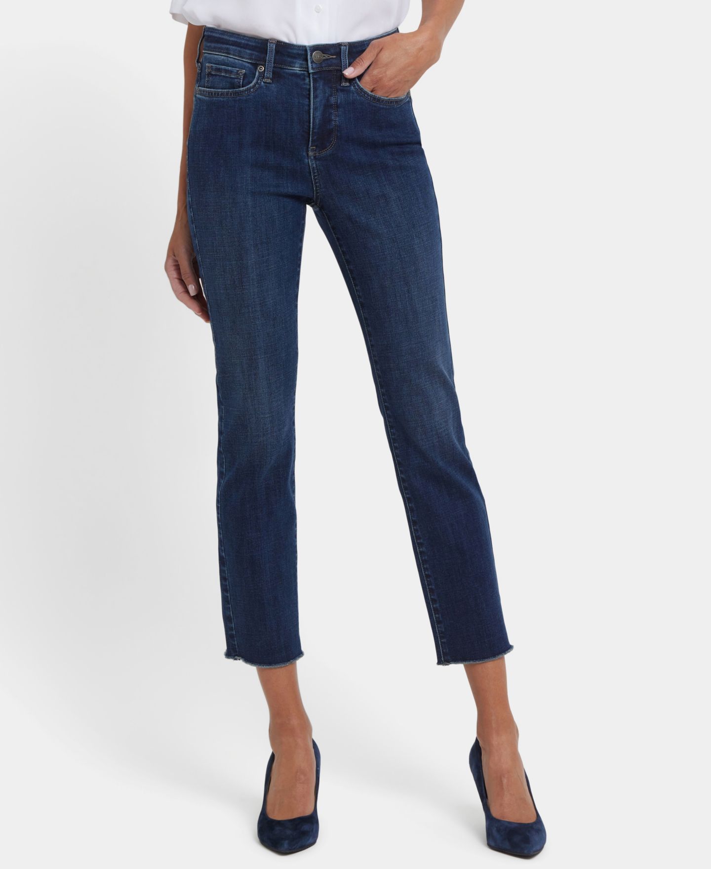 Женские джинсы NYDJ Petite Sheri Slim Ankle Jeans with Rolled Cuffs and Lift Tuck Technology, цвет: Сапфировый — фото 2