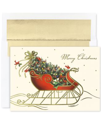 Masterpiece Studios Cards Holiday Sleigh Set of 16 Boxed Greeting Cards ...