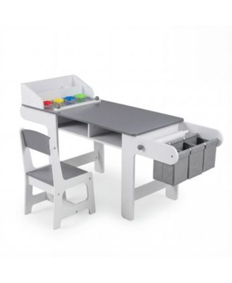Toddler Art Station Table Set with Paper Roll and Storage Bins