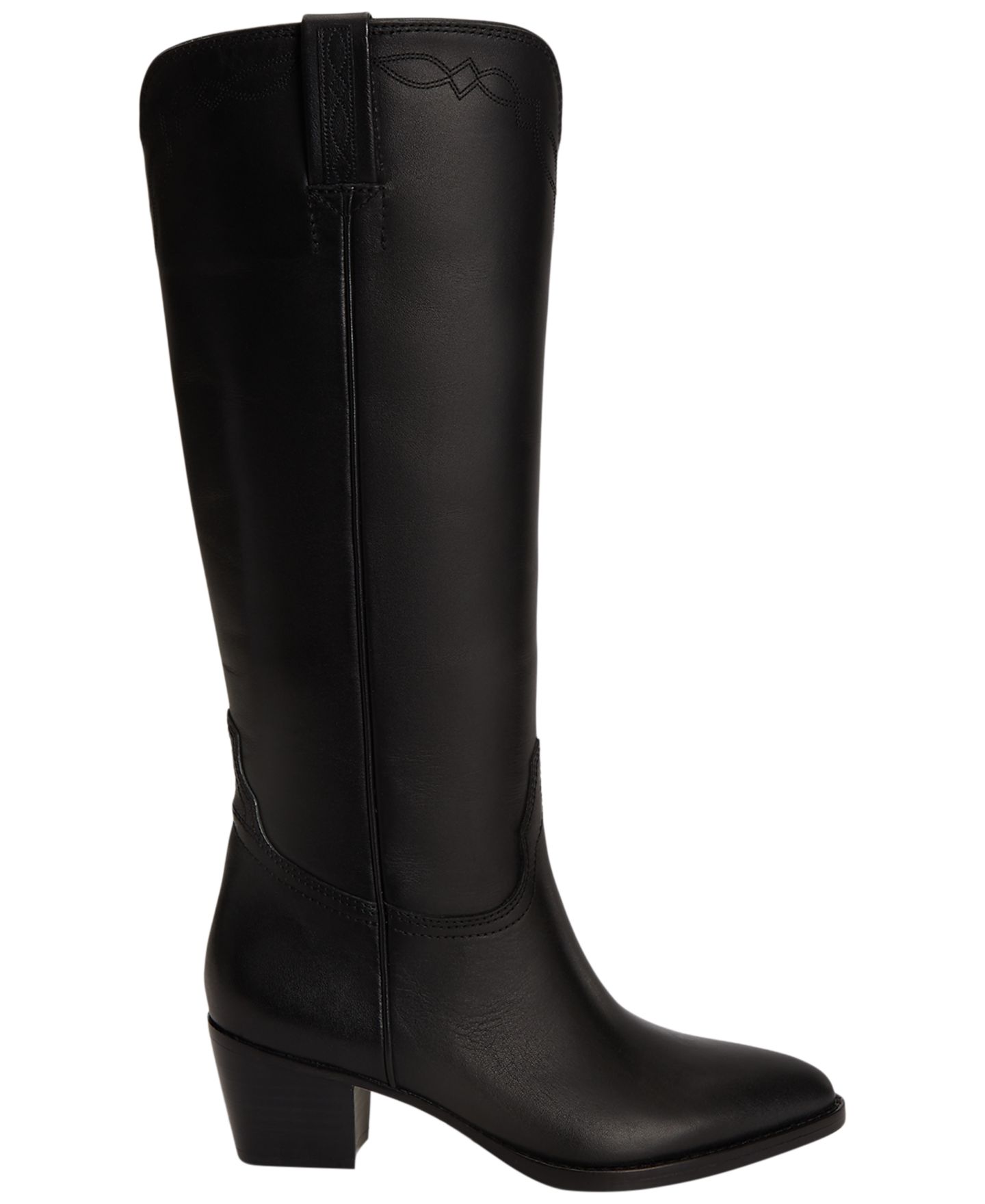 Женские ботинки Lauren Ralph Lauren Harpher Block Heel Tall, цвет: Чёрный кожаный — фото 2