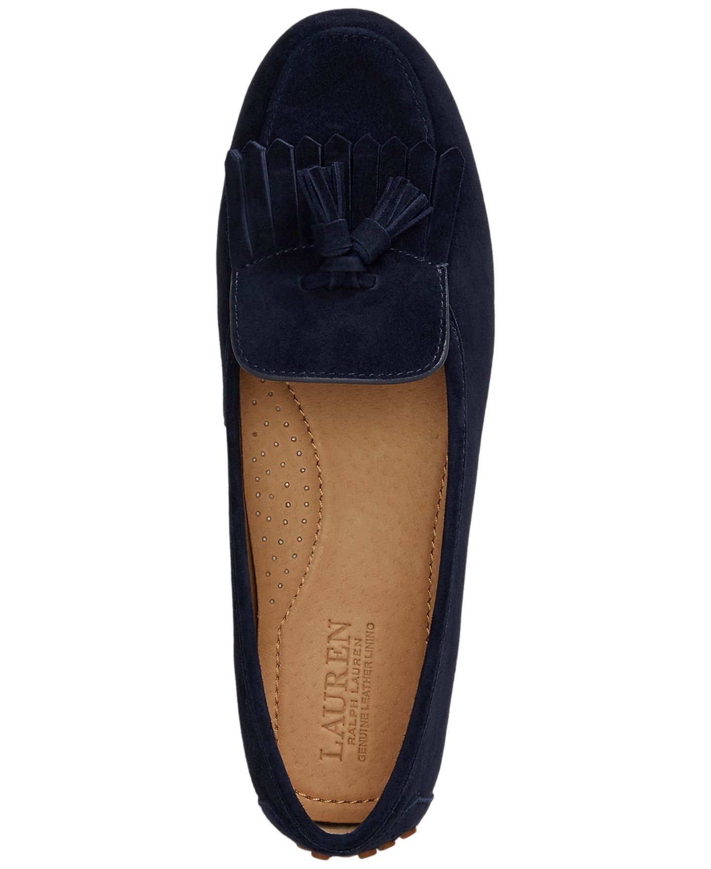 Женские туфли Lauren Ralph Lauren Tayte Kiltie Driver Slip-On, цвет: Тёмно-синий — фото 4