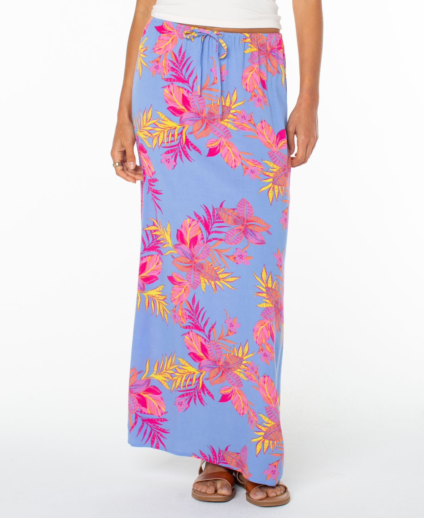 Женская юбка Roxy Iyla Floral Printed Maxi, цвет: Синий / Снежный — фото 1