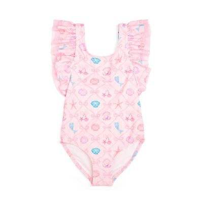 Little Girls Mermaid Trellis Bathing Suit