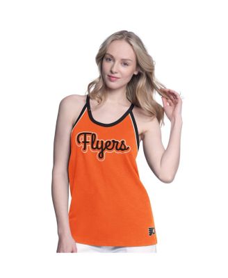 Women's Orange Philadelphia Flyers Curveball Racerback Scoop Neck Slub Tank Top