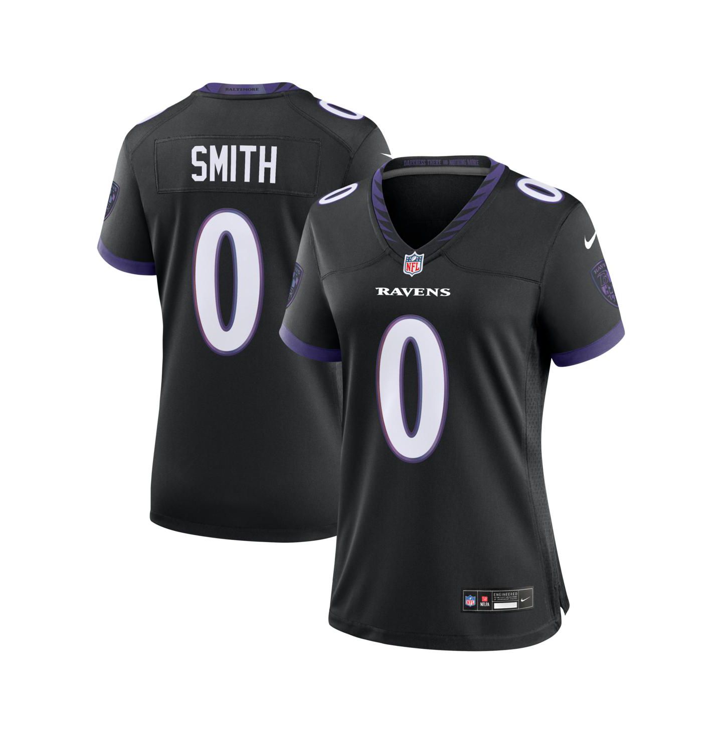 Женский топ Nike Roquan Smith Black Baltimore Ravens Alternate Game Jersey — фото 1