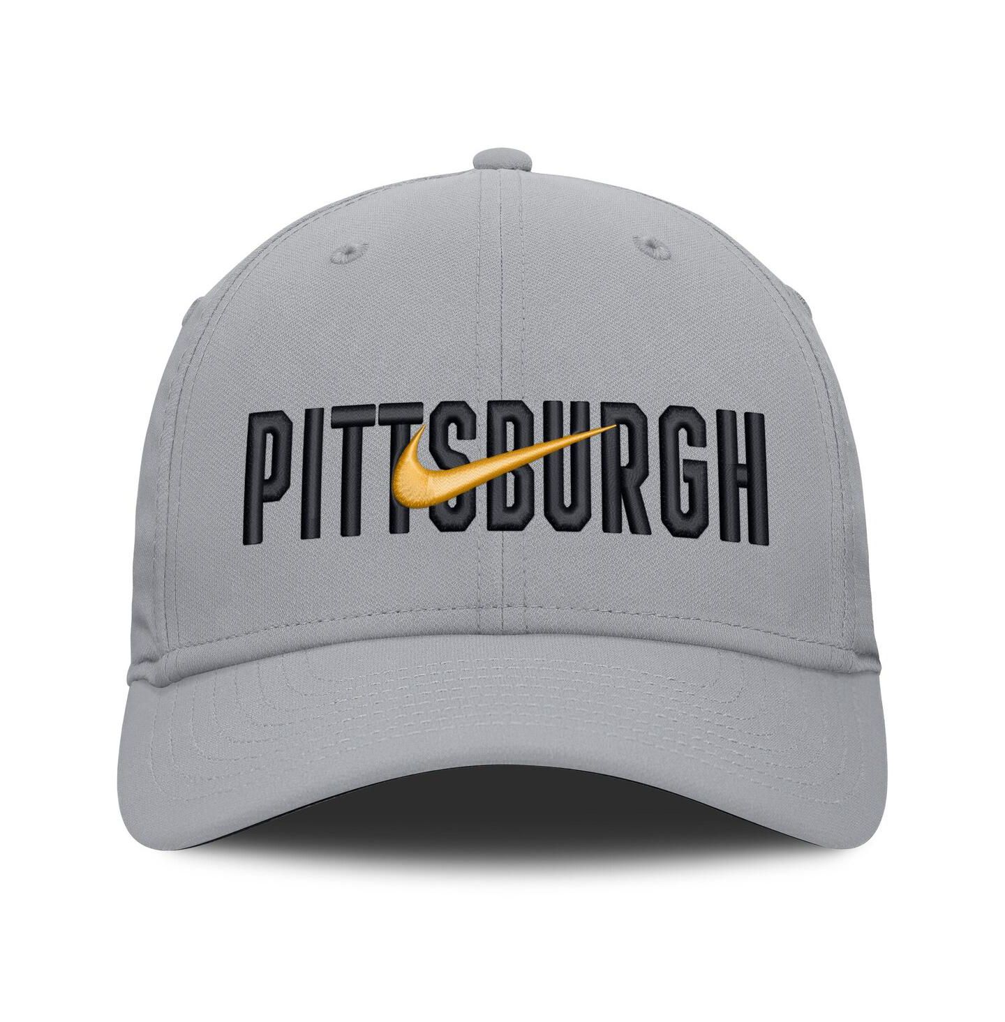 Мужская кепка Nike Gray Pittsburgh Pirates Primetime Rise Dri-FIT Flex Hat — фото 2