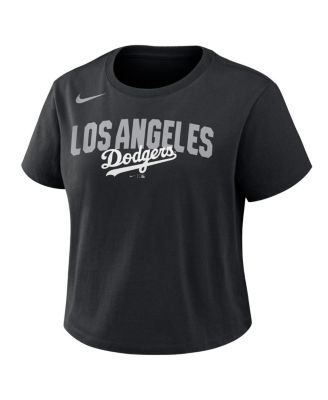Women's Black Los Angeles Dodgers Mod Cropped T-Shirt