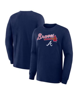 Men's Navy Atlanta Braves Lock-Up Legacy Long Sleeve T-Shirt